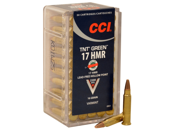 CCI Ammunition 17 Hornady Magnum Rimfire (HMR) 16 Grain Speer TNT Green Hollow Point Lead-Free