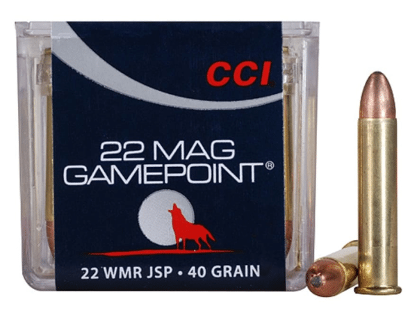 CCI GamePoint Ammunition 22 Winchester Magnum Rimfire (WMR) 40 Grain Jacketed Spire Point