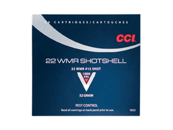 CCI Shotshell Ammunition 22 Winchester Magnum Rimfire (WMR) 52 Grain #12 Shot Shotshell Box of 20
