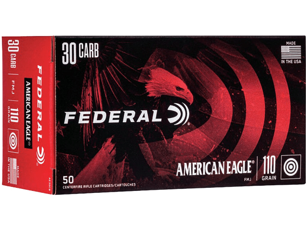 Federal American Eagle Ammunition 30 Carbine 110 Grain Full Metal Jacket
