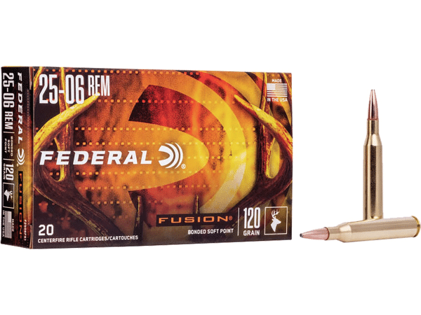 Buy Federal Fusion Ammunition 25-06 Remington 120 Grain Bonded Spitzer Boat Tail Box of 20 Online