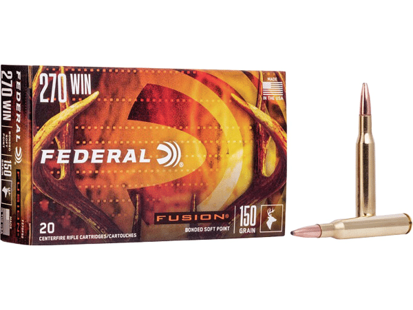 Federal Fusion Ammunition 270 Winchester 150 Grain Bonded Soft Point