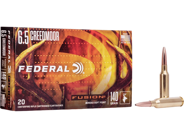 Federal Fusion Ammunition 6.5 Creedmoor 140 Grain Bonded Bonded Soft Point Box of 20