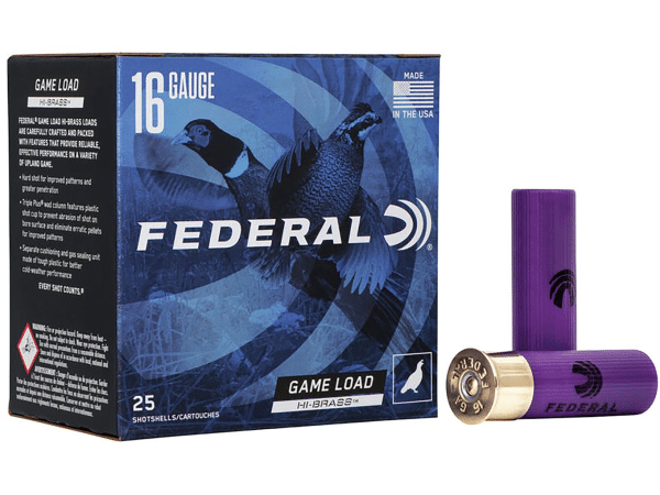 Federal Game Load Upland Hi-Brass Ammunition 16 Gauge 2-3/4" 1-1/8 oz