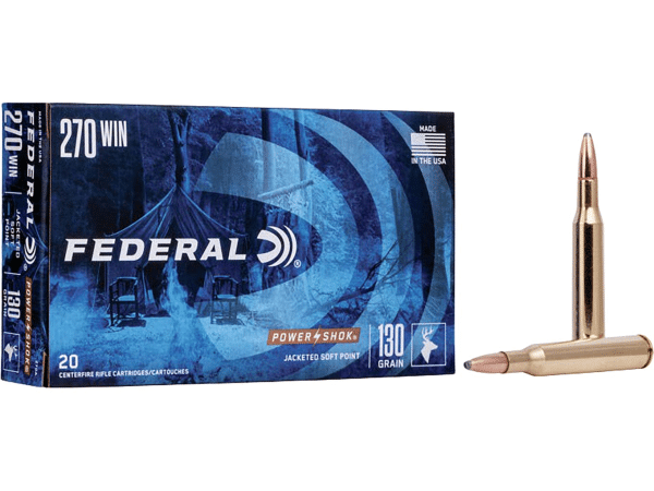 Federal Power-Shok Ammunition 270 Winchester 130 Grain Soft Point