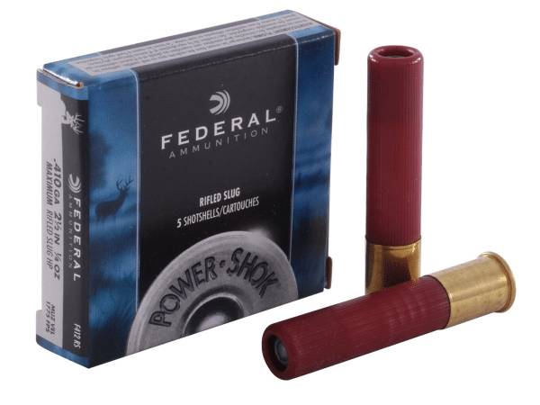 Federal Power-Shok Ammunition 410 Bore 2-1/2" 1/4 oz Hollow Point Rifled Slug Box of 5