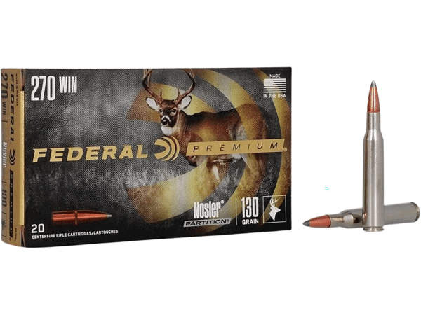 Federal Premium Ammunition 270 Winchester 130 Grain Nosler Partition