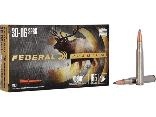 Federal Premium Ammunition 30-06 Springfield 165 Grain Nosler Partition