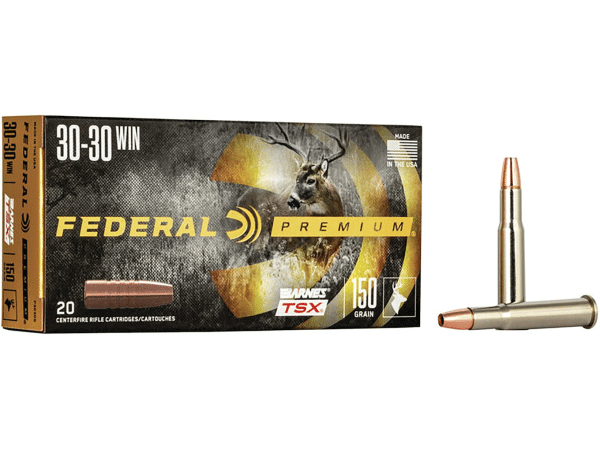 Federal Premium Ammunition 30-30 Winchester 150 Grain Barnes TSX Hollow Point Lead Free Box of 20