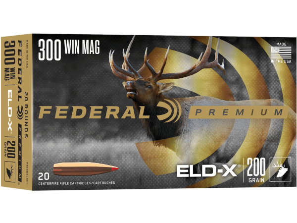 Federal Premium Ammunition 300 Winchester Magnum 200 Grain Hornady ELD-X Polymer Tip