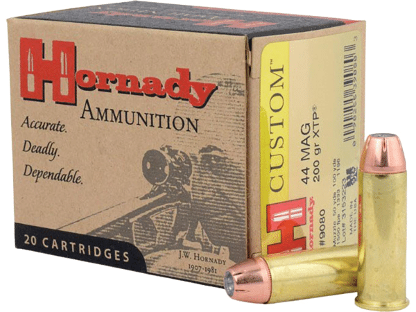 Hornady Custom Ammunition 44 Remington Magnum 200 Grain XTP Jacketed Hollow Point Box of 20