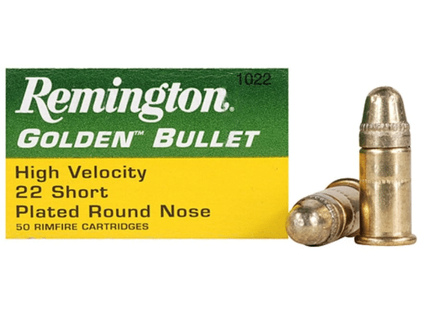Remington Golden Bullet Ammunition 22 Short High Velocity 29 Grain Round Nose