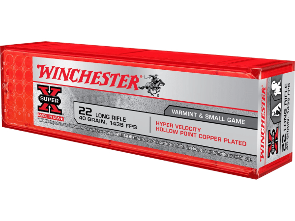 Winchester Hyper Speed Rimfire Ammunition 22 Long Rifle 40 Grain Plated Lead Hollow Point