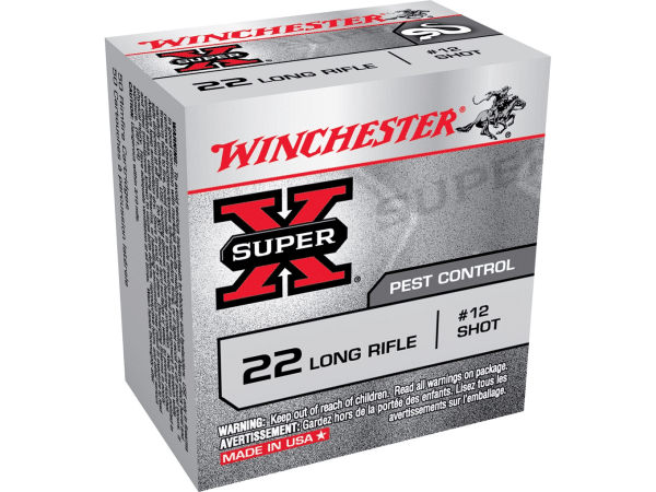 Winchester Super-X Ammunition 22 Long Rifle 25 Grain #12 Shot Shotshell Box of 50