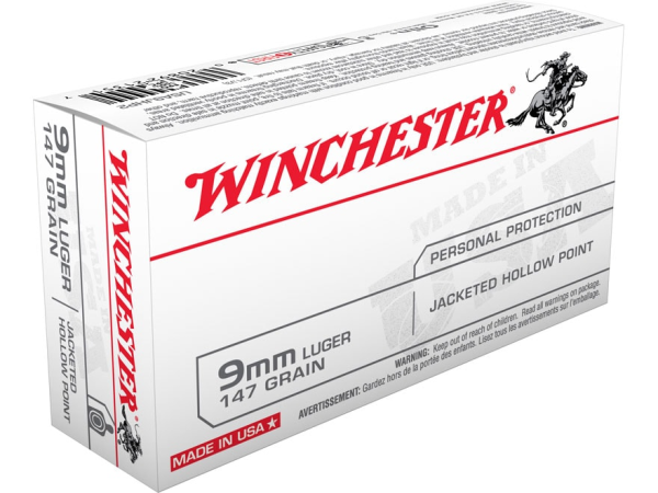 Buy Winchester USA Ammunition 9mm Luger 147 Grain Jacketed Hollow Point Online