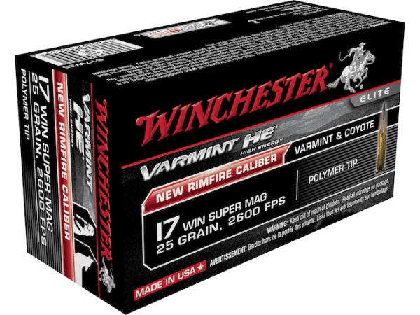 Winchester Varmint High Energy Ammunition 17 Winchester Super Magnum 25 Grain Hornady V-MAX