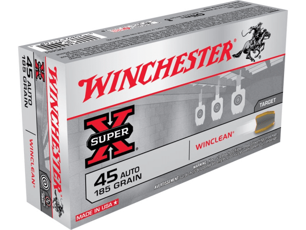 Winchester WinClean Ammunition 45 ACP 185 Grain Brass Enclosed Base